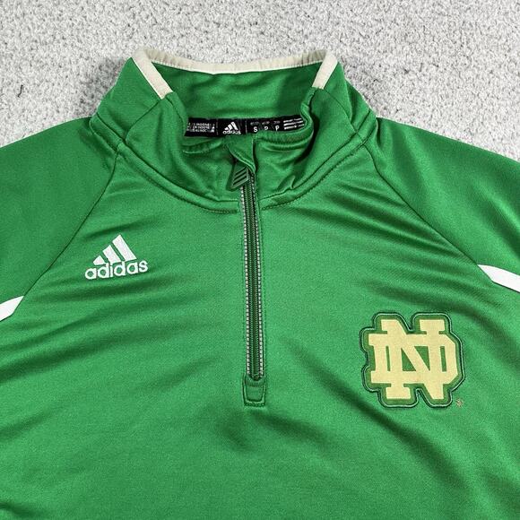 Notre Dame 1/4 Zip Pullover Mens S Adidas Fighting Irish Jacket Team Issued - Picture 10 of 14